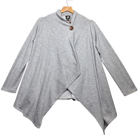 Bobeau One Button Fleece Wrap Cardigan Size Medium - Picture 1 of 6